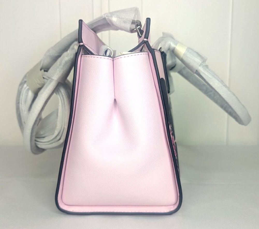 Kate Spade Cameron Grand Flora Pink Blue Flower Medium Satchel Purse NWT - Picture 4 of 10